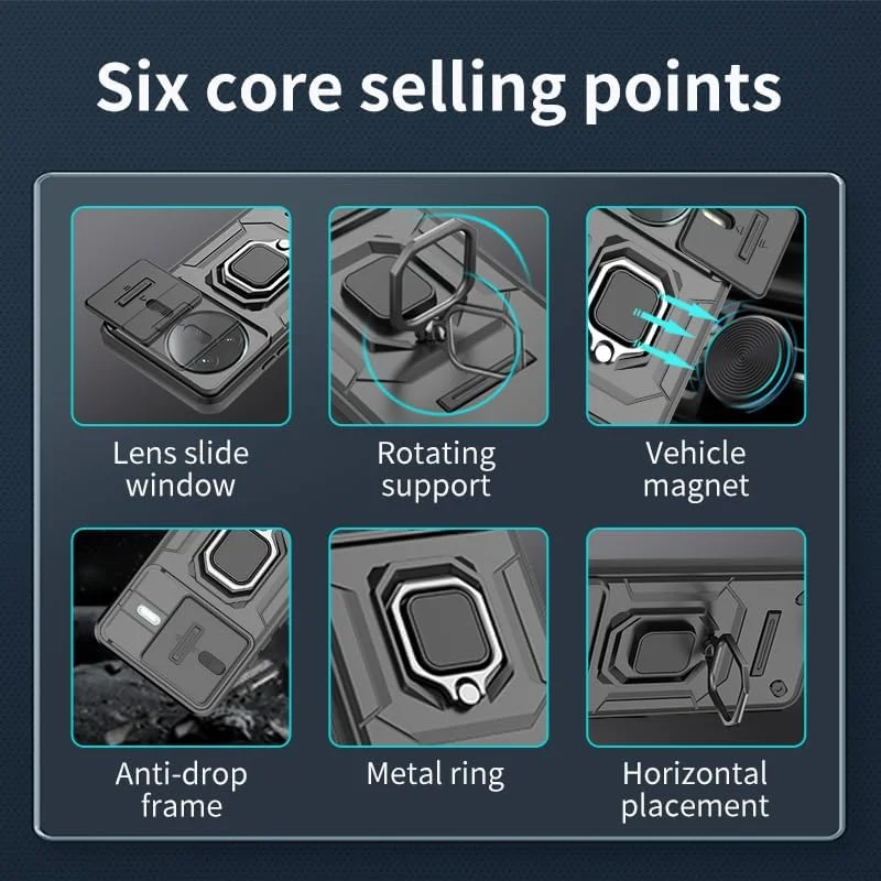 کاور محافظ گوشی ZMONE برای شیائومی Poco F7 Pro 5G به همراه محافظ صفحه نمایش، دارای محافظ کشویی دوربین، کاور محافظتی سنگین نظامی - مشکی کاور محافظ گوشی ZMONE برای شیائومی Poco F7 Pro 5G به همراه محافظ صفحه نمایش، دارای محافظ کشویی دوربین، کاور محافظتی سنگین نظامی - مشکی