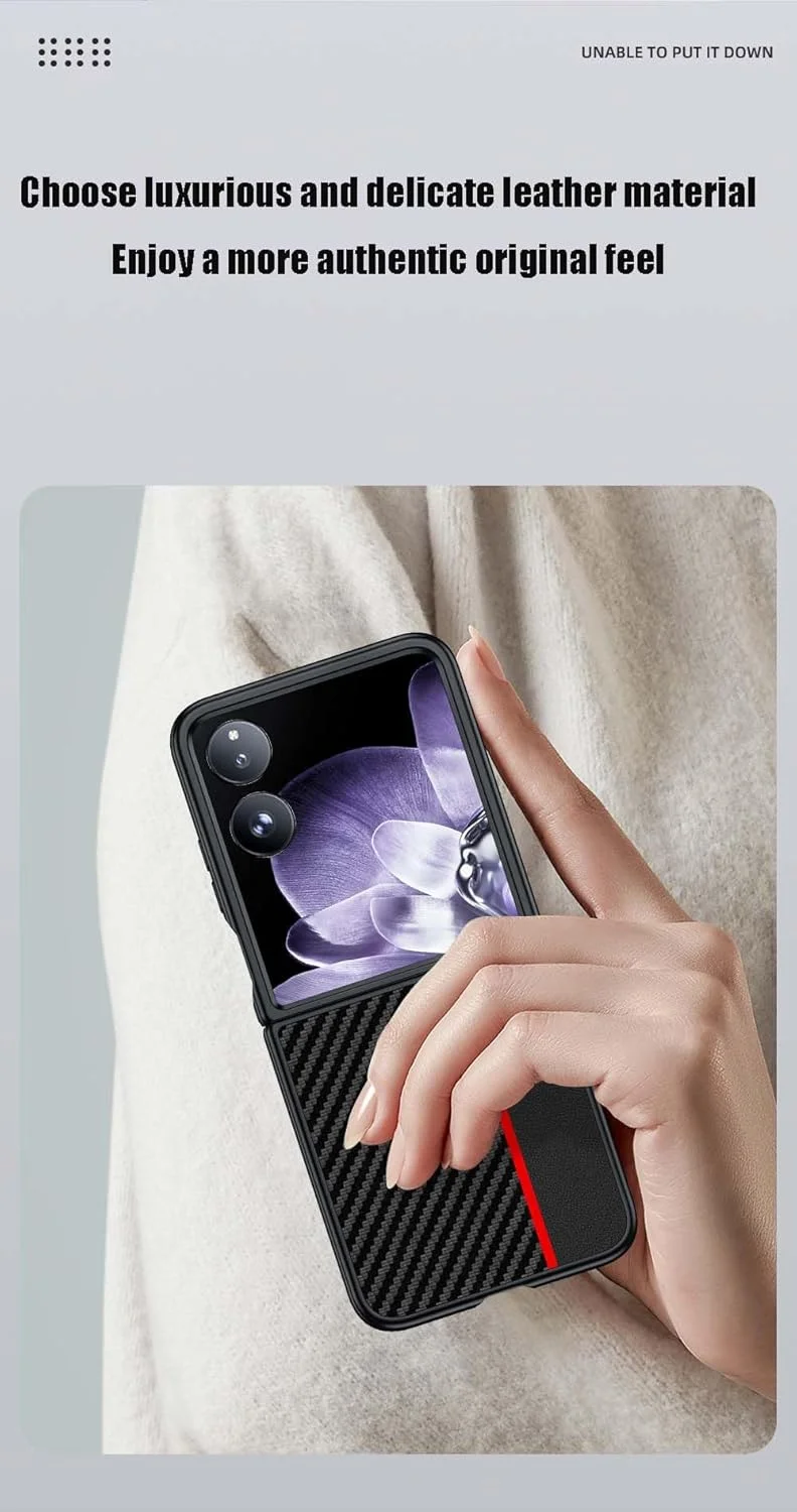 کاور گوشی OIATROE برای شیائومی میکس فلیپ، [دفع حرارت] [ضد اثر انگشت] [محافظت از دوربین پشتی] کاور فوق العاده باریک با جنس مات برای شیائومی میکس فلیپ - بافت مشکی