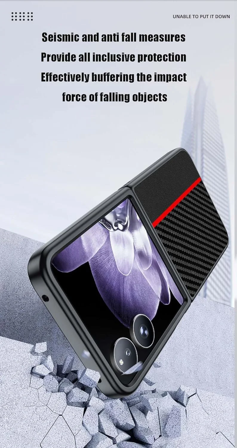 کاور گوشی OIATROE برای شیائومی میکس فلیپ، [دفع حرارت] [ضد اثر انگشت] [محافظت از دوربین پشتی] کاور فوق العاده باریک با جنس مات برای شیائومی میکس فلیپ - بافت مشکی