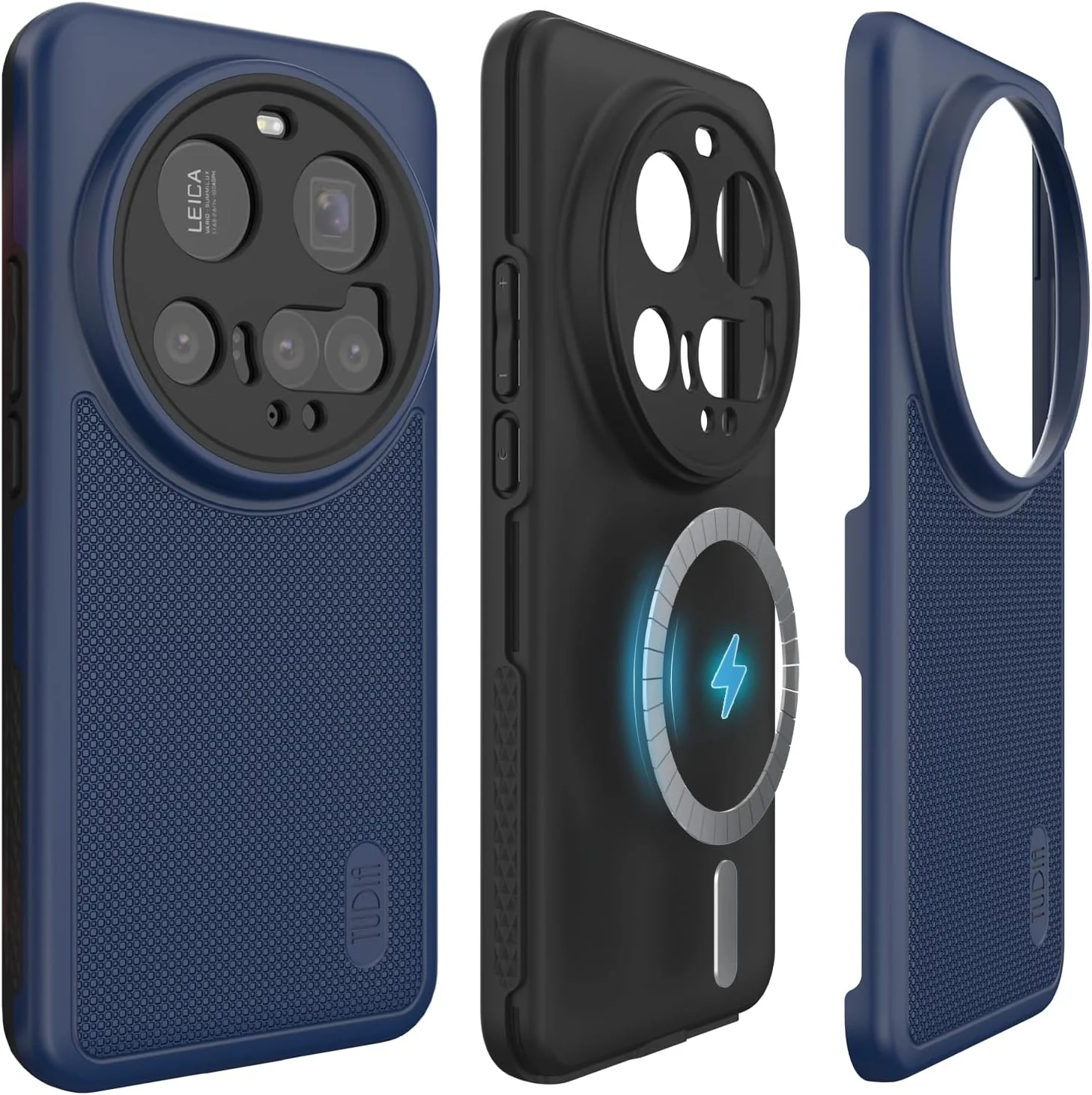 کاور محافظ دوگانه TUDIA مدل DualShield Grip طراحی شده برای گوشی شیائومی 15 Ultra 5G (سال 2025)، [MergeGrip] کاور محافظ گوشی بادوام، باریک، مقاوم در برابر ضربه، دو لایه با درجه نظامی (آبی نیلی، Magsafe)