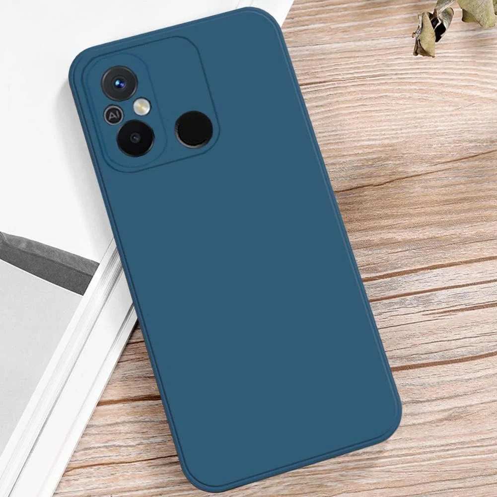 قاب محافظ گوشی شیائومی Redmi 12C مدل EMODIL، آبی، باریک، پوشش پشتی نرم TPU، انعطاف پذیر، سیلیکونی مات، مخصوص شیائومی Redmi 12C ® (آبی)