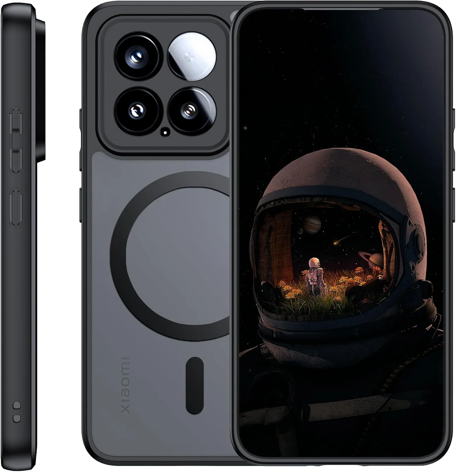 قاب مات گوشی موبایل برای شیائومی 15 [سازگار با MagSafe] قاب پشتی مغناطیسی ضد ضربه و نازک، پوشش محافظ نیمه شفاف برای شیائومی 15 - مشکی مات