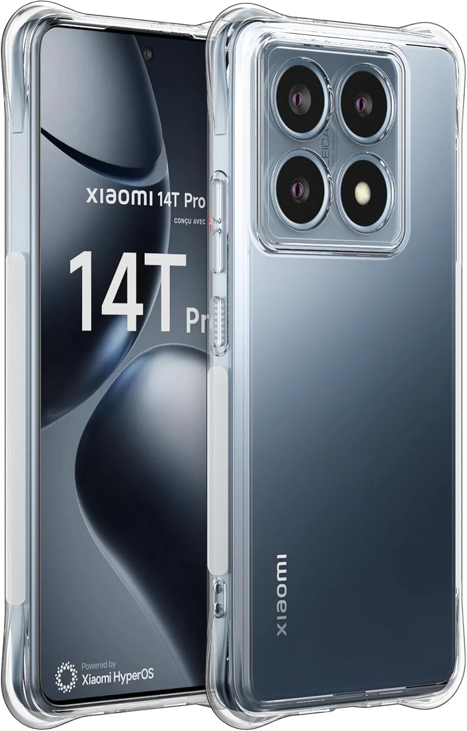 کاور شفاف سازگار با شیائومی 14T Pro، ضد زردی، با 4 گوشه دارای ضربه گیر، کاور محافظ گوشی موبایل TPU لاستیکی شفاف و انعطاف پذیر