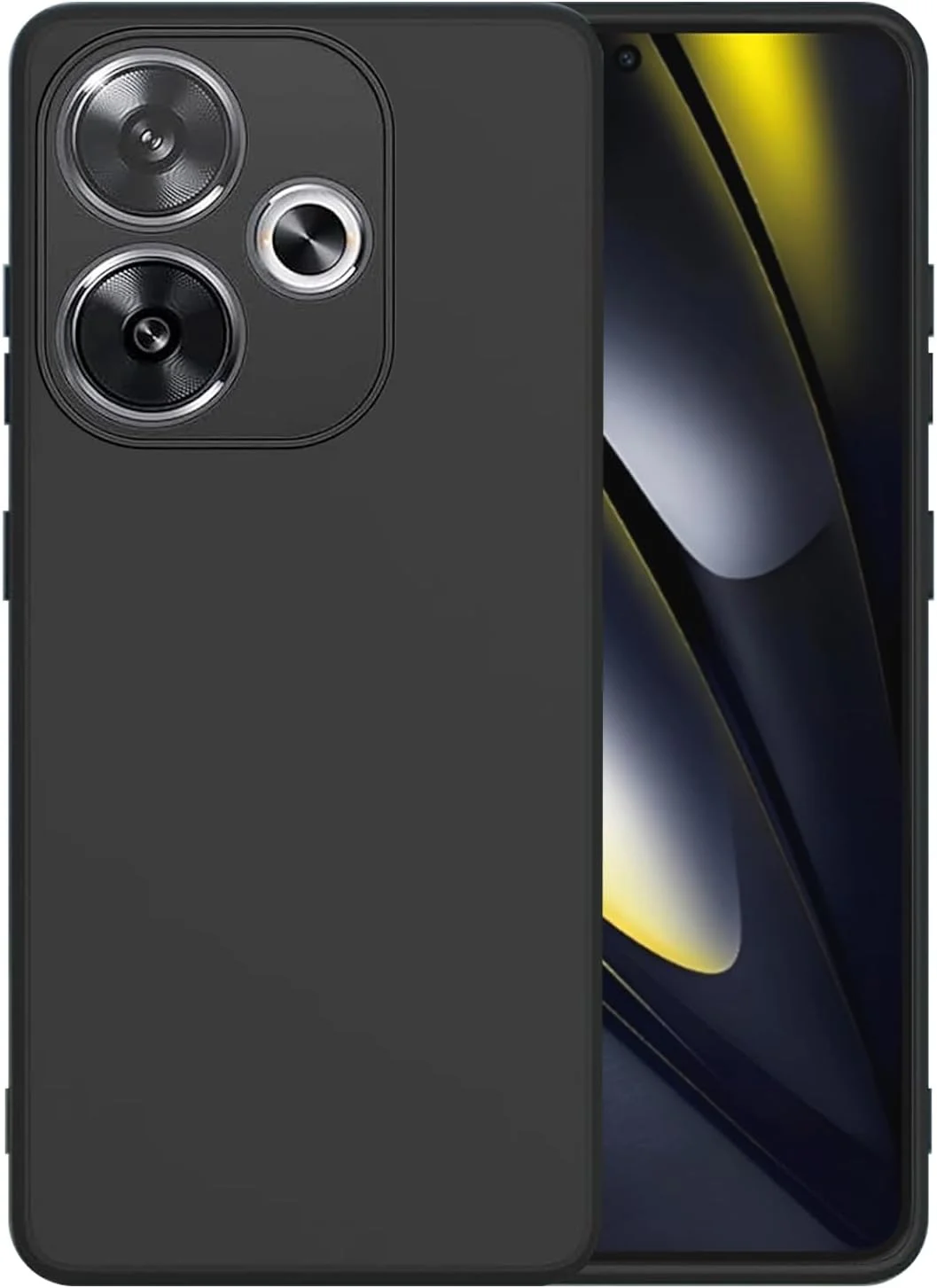 کاور سیلیکونی مایکیلا سازگار با گوشی شیائومی پوکو F6 5G، نازک با محافظت از دوربین، دارای لایه داخلی نرم، باریک و انعطاف پذیر (مناسب برای شیائومی پوکو F6 5G - مشکی)