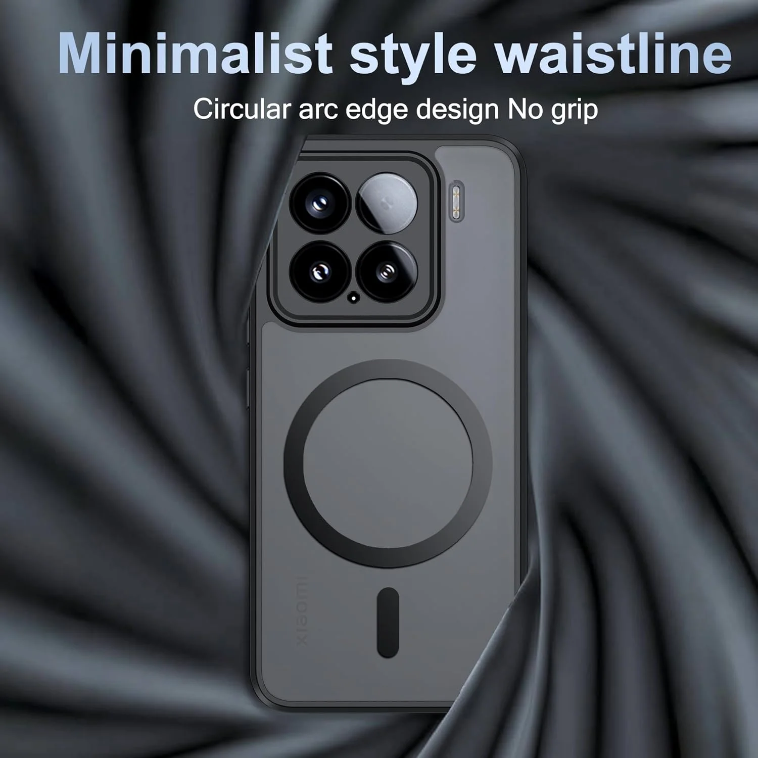 قاب مات گوشی موبایل برای شیائومی 15 [سازگار با MagSafe] قاب پشتی مغناطیسی ضد ضربه و نازک، پوشش محافظ نیمه شفاف برای شیائومی 15 - مشکی مات