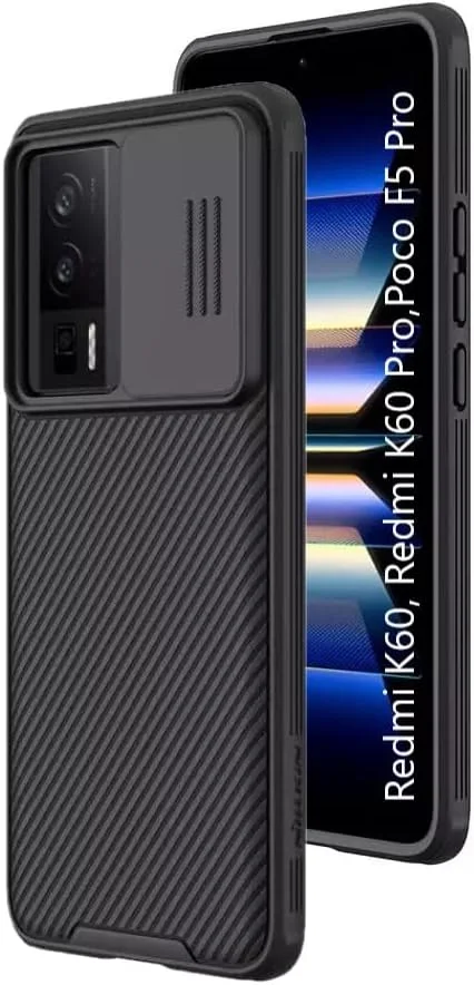 قاب محافظ گوشی شیائومی ردمی K60، K60 پرو، شیائومی پوکو F5 پرو، مدل CamShield، پوشش محافظ لنز دوربین، PC سخت، فوق العاده نازک، ضد خش، مشکی
