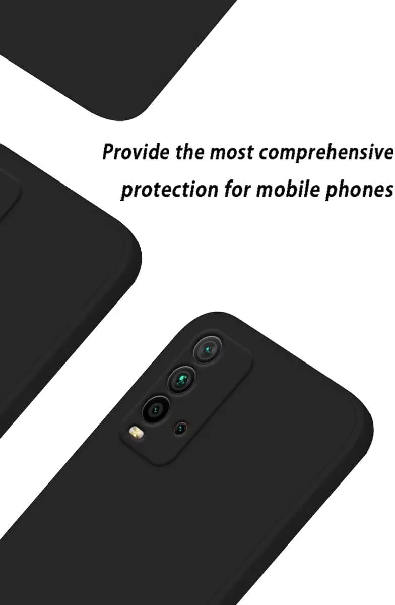قاب گوشی موبایل هونلن برای شیائومی ردمی 9T (6.53 اینچ)، قاب سیلیکونی TPU مایع با محافظت در برابر سقوط، مشکی