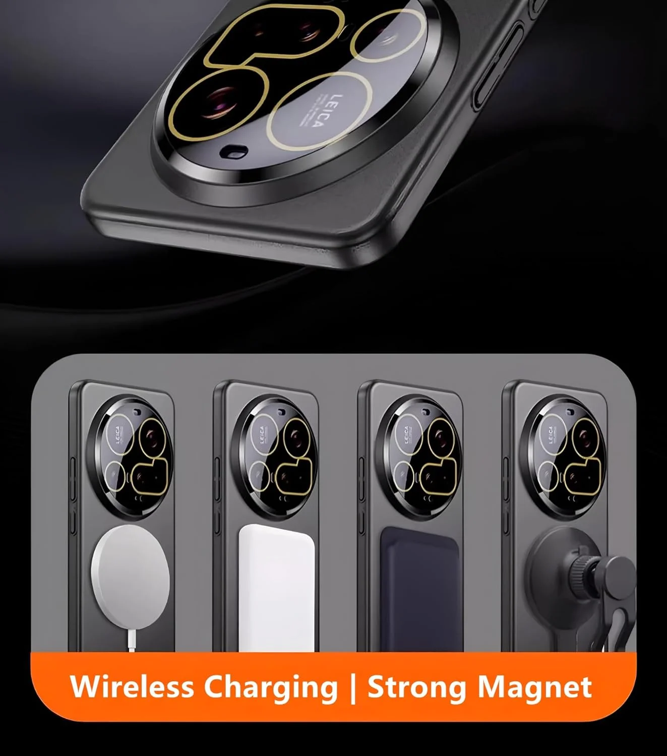 قاب باریک مغناطیسی برای شیائومی 15 اولترا 5G با محافظ لنز اپتیکال HD پوشش کامل [سازگار با مگ‌سیف]، ضد خش و ضد اثر انگشت - طلایی