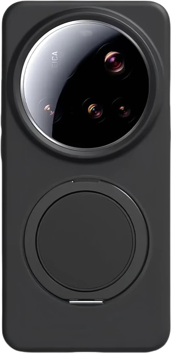 کاور سیلیکونی مایع Gruattreay سازگار با Xiaomi 15 Ultra 5G، کاور باریک و ضد ضربه با بامپر ژله ای سیلیکونی مایع [سازگار با Mag-Safe] به همراه استند حلقه ای چرخان 360 درجه (مشکی)