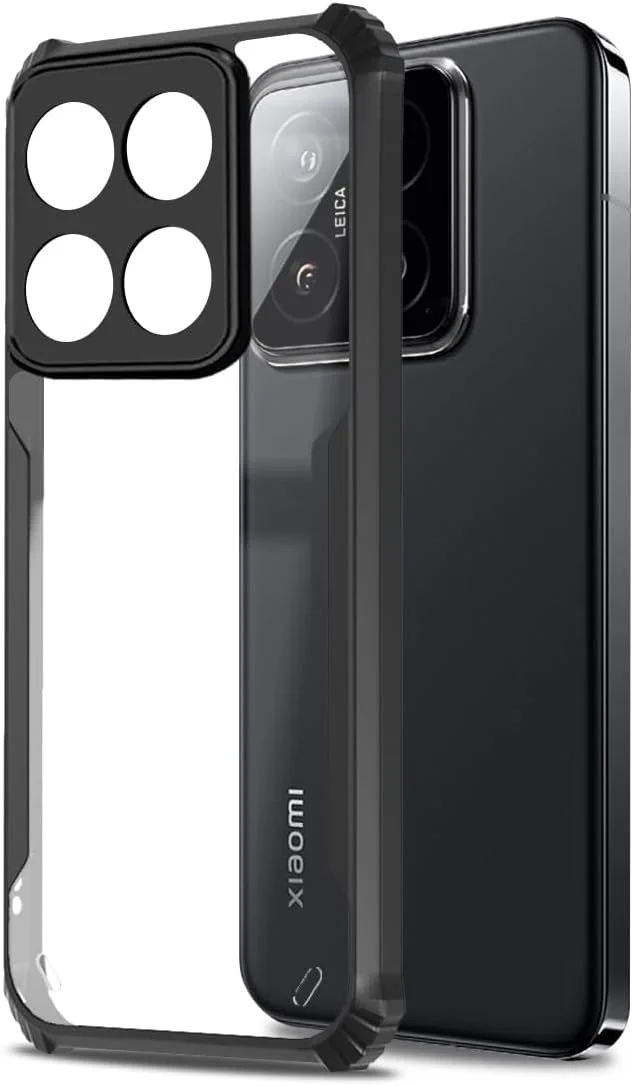 قاب محافظ شفاف Zege سازگار با گوشی شیائومی Mi 14T Pro 5G، کاور پشتی سخت PC با حاشیه مشکی TPU ضد ضربه، مقاوم در برابر ضربه 360 درجه، بدون زرد شدن قاب محافظ شفاف Zege سازگار با گوشی شیائومی Mi 14T Pro 5G، کاور پشتی سخت PC با حاشیه مشکی TPU ضد ضربه، مقاوم در برابر ضربه 360 درجه، بدون زرد شدن