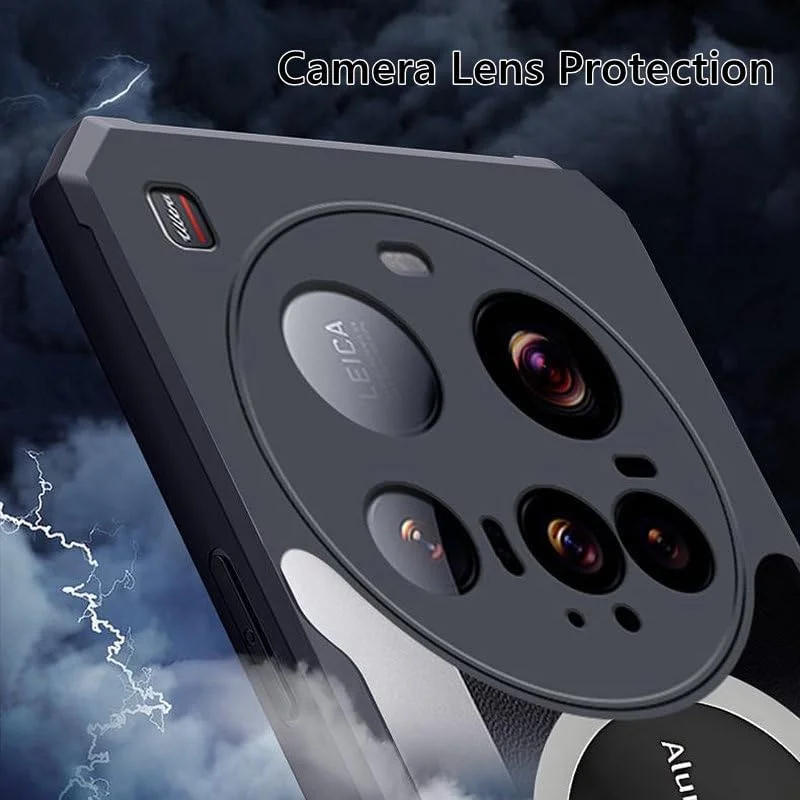 قاب محافظ گوشی شیائومی 15 Ultra 5G، [محافظ لنز دوربین برجسته]، کاور مغناطیسی مات شیائومی 15 Ultra 5G، قاب محافظ ضد ضربه گوشی، خنک کننده سریع، دفع حرارت، مشکی