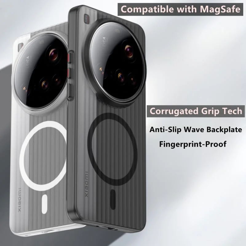 قاب باریک مغناطیسی برای شیائومی 15 اولترا 5G | سازگار با Magsafe | کاور مات نیمه شفاف و ضد ضربه برای زنان، مردان و دختران، قاب محافظ ضد خش برای شیائومی 15 اولترا 5G، خاکستری مات