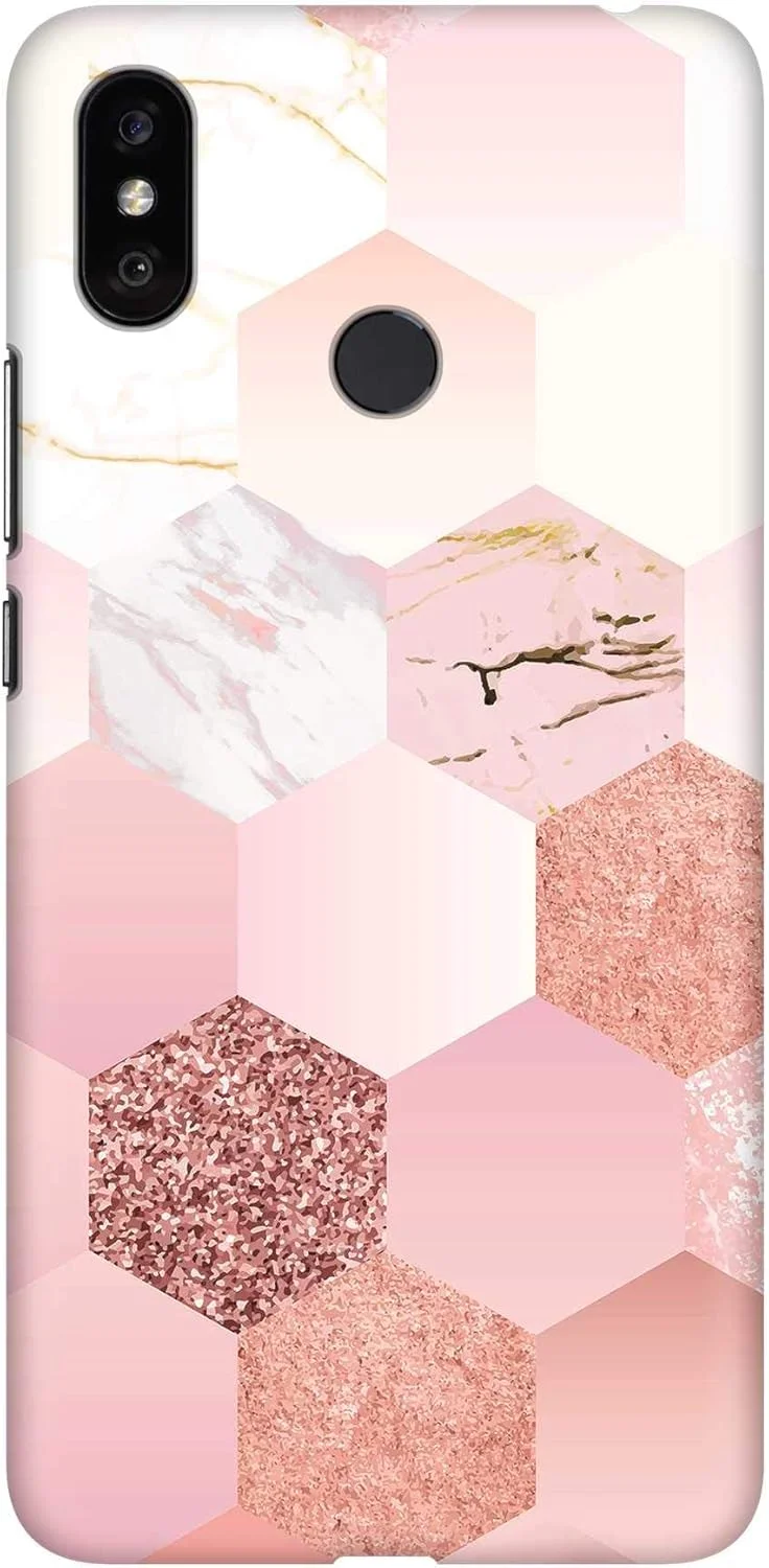 کاور محافظ شیک سازگار با گوشی شیائومی می مکس 3، سری اسنپ باریک، کاور موبایل سفارشی، محافظ PC سخت با روکش مات، طرح [طراحی شده برای شیائومی می مکس 3] - لانه زنبوری مرمری صورتی