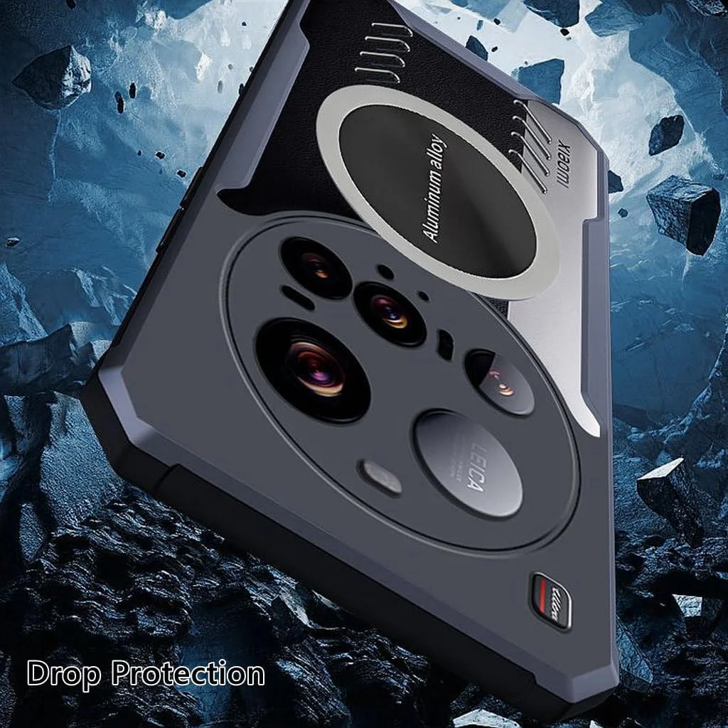 قاب محافظ گوشی شیائومی 15 Ultra 5G، [محافظ لنز دوربین برجسته]، کاور مغناطیسی مات شیائومی 15 Ultra 5G، قاب محافظ ضد ضربه گوشی، خنک کننده سریع، دفع حرارت، مشکی