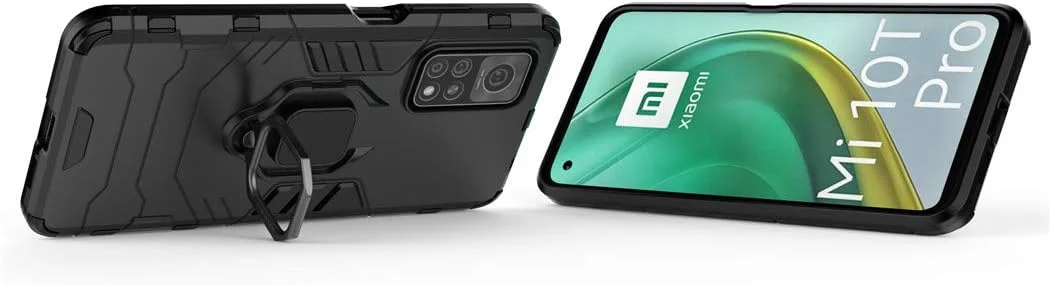 قاب محافظ گوشی شیائومی می 10 تی و شیائومی می 10 تی پرو، با حلقه فلزی و استند، مقاوم در برابر ضربه (سازگار با هولدر مغناطیسی خودرو)، دو لایه، پوشش محکم (مشکی) قاب محافظ گوشی شیائومی می 10 تی و شیائومی می 10 تی پرو، با حلقه فلزی و استند، مقاوم در برابر ضربه (سازگار با هولدر مغناطیسی خودرو)، دو لایه، پوشش محکم (مشکی)