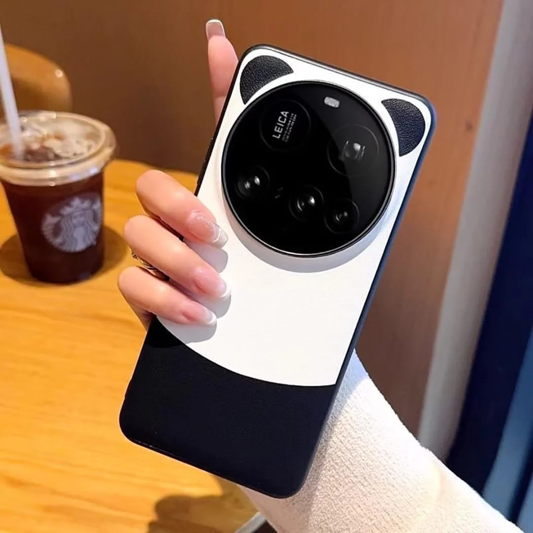 قاب محافظ گوشی شیائومی 15 Ultra، جنس چرم مصنوعی، طرح گوش پاندا، پیشرفته، محافظت کامل، بافت چرمی، ضد ضربه، پوشش بسیار نازک