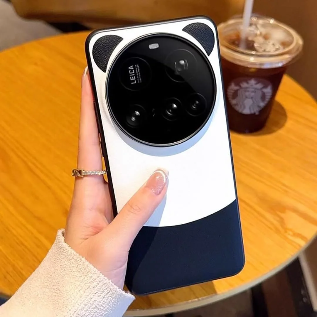 قاب محافظ گوشی شیائومی 15 Ultra، جنس چرم مصنوعی، طرح گوش پاندا، پیشرفته، محافظت کامل، بافت چرمی، ضد ضربه، پوشش بسیار نازک