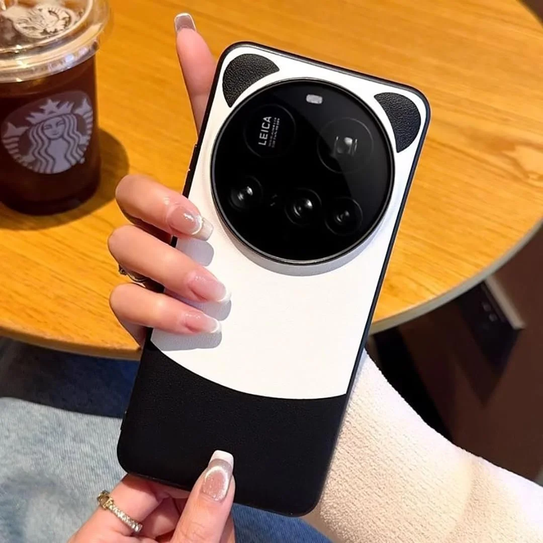 قاب محافظ گوشی شیائومی 15 Ultra، جنس چرم مصنوعی، طرح گوش پاندا، پیشرفته، محافظت کامل، بافت چرمی، ضد ضربه، پوشش بسیار نازک