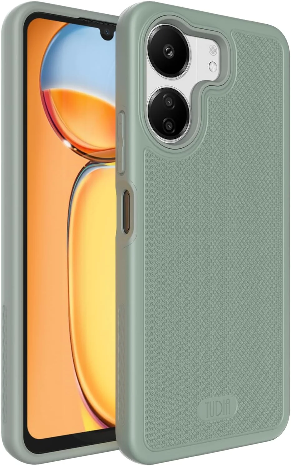 کاور محافظ دوگانه TUDIA سازگار با گوشی شیائومی Redmi 13C 4G / پوکو C65، [MergeGrip] محافظت دو لایه و ضد ضربه با استاندارد نظامی - رنگ سبز لیلی
