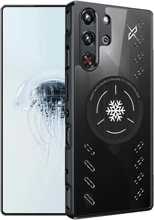 کاور محافظ آزون برای ردمجیک 10 پرو و 10 پرو پلاس، ضد ضربه و مقاوم در برابر سقوط، طراحی خنک کننده، مواد دوگانه PC+TPU، پوسته محافظ مقاوم در برابر خراش (مشکی)