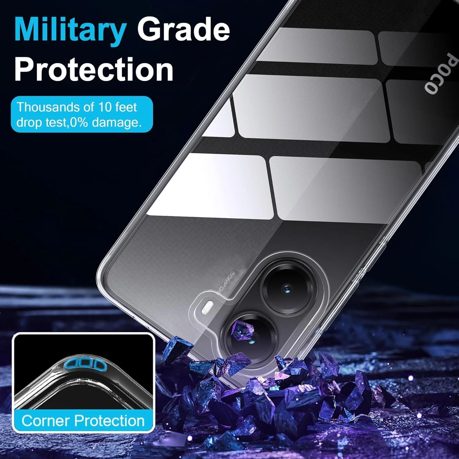 [1+2] کاور شفاف برای ردمی توربو 4 5G / شیائومی پوکو X7 پرو 5G به همراه محافظ صفحه نمایش [2 عدد]: محافظت 360 درجه - ضد ضربه، باریک، ضد زردی، کاور شفاف