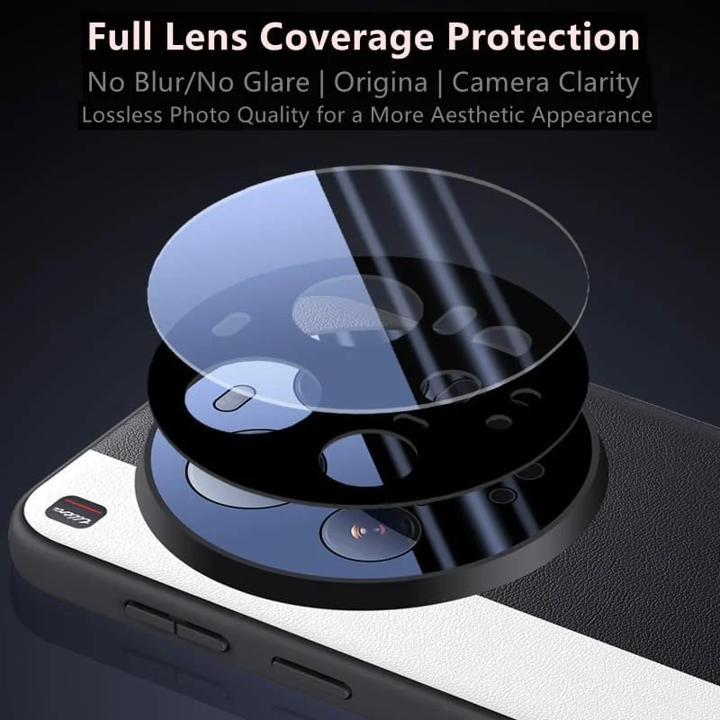 قاب چرمی برای شیائومی 15 اولترا 5G، [محافظ لنز شیشه ای حرارت دیده] محافظت فوق العاده سبک و باریک از دوربین، قاب ضربه گیر TPU چرمی PU برای شیائومی 15 اولترا 5G، مشکی و سفید