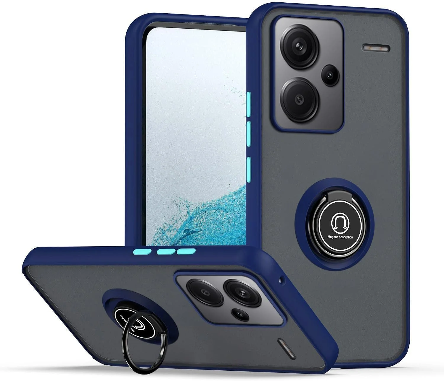 قاب گوشی شیائومی ردمی نوت 13 پرو پلاس 5G، کاور محافظ آهنربایی با حلقه و پایه تاشو، قاب مات و یخزده، سبک وزن با قابلیت جذب شوک در سطح نظامی برای ردمی نوت 13 پرو پلاس 5G (آبی) قاب گوشی شیائومی ردمی نوت 13 پرو پلاس 5G، کاور محافظ آهنربایی با حلقه و پایه تاشو، قاب مات و یخزده، سبک وزن با قابلیت جذب شوک در سطح نظامی برای ردمی نوت 13 پرو پلاس 5G (آبی)