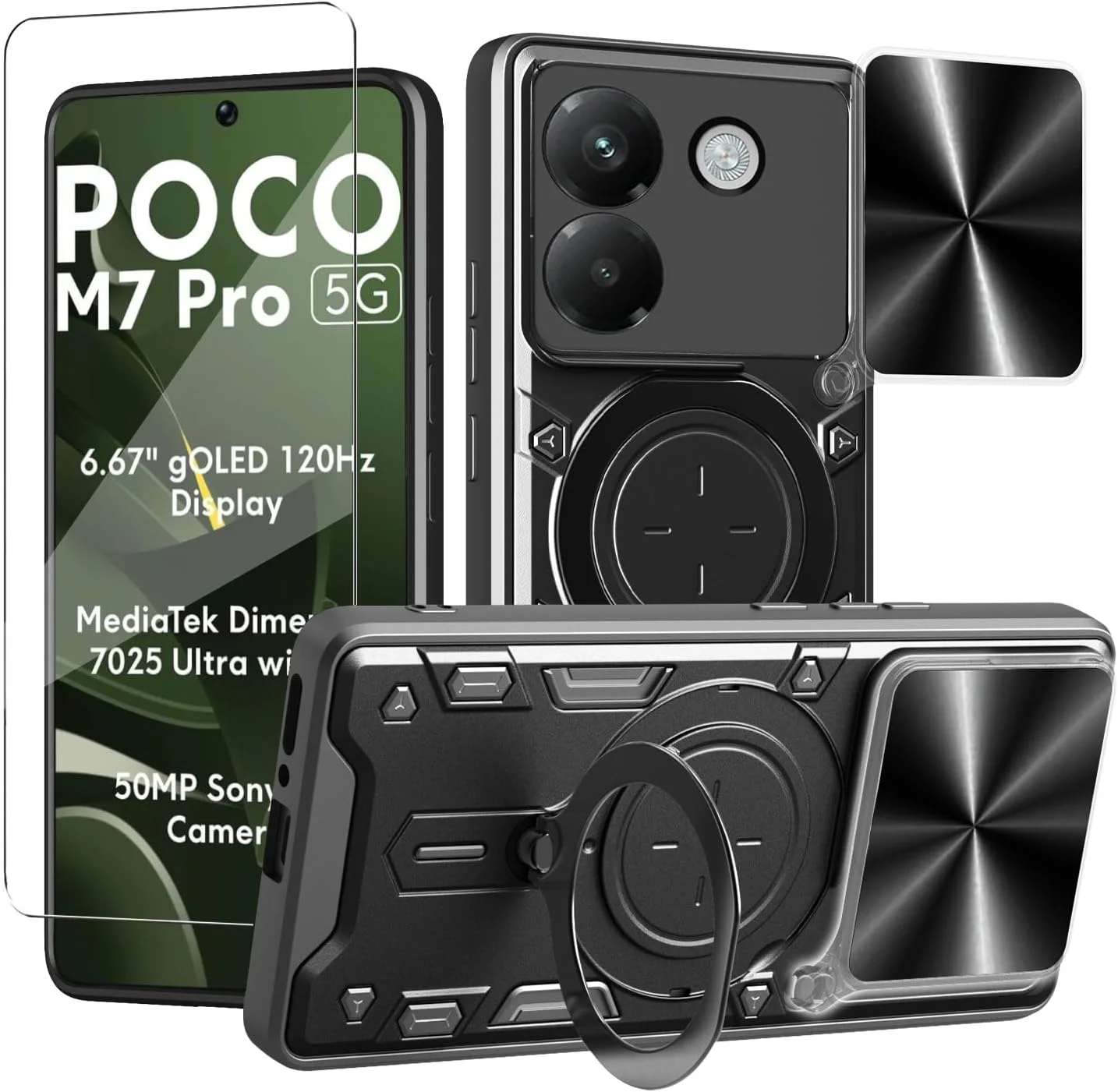 کاور محافظ گوشی ZMONE برای شیائومی پوکو M7 پرو 5G به همراه محافظ صفحه نمایش، دارای پوشش کشویی محافظ دوربین، کاور محافظتی سنگین و مقاوم - مشکی کاور محافظ گوشی ZMONE برای شیائومی پوکو M7 پرو 5G به همراه محافظ صفحه نمایش، دارای پوشش کشویی محافظ دوربین، کاور محافظتی سنگین و مقاوم - مشکی