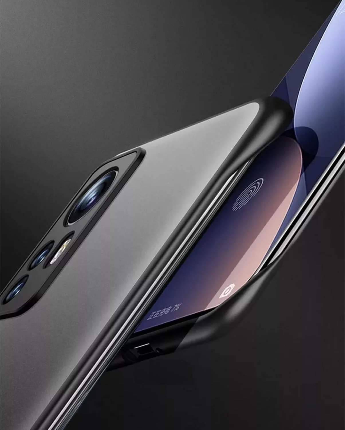 کاور پشتی گوشی شیائومی 12 پرو 5G مدل REALCASE | باریک، نیمه شفاف، بدون فریم، مات، سخت | کاور پشتی بامپر TPU نرم و ضد ضربه برای شیائومی 12 پرو 5G (مشکی)