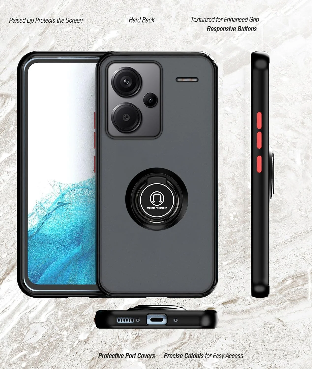 قاب گوشی شیائومی ردمی نوت 13 پرو پلاس 5G، کاور محافظ آهنربایی با حلقه و پایه تاشو، قاب مات و یخزده، سبک وزن با قابلیت جذب شوک در سطح نظامی برای ردمی نوت 13 پرو پلاس 5G (آبی) قاب گوشی شیائومی ردمی نوت 13 پرو پلاس 5G، کاور محافظ آهنربایی با حلقه و پایه تاشو، قاب مات و یخزده، سبک وزن با قابلیت جذب شوک در سطح نظامی برای ردمی نوت 13 پرو پلاس 5G (آبی)