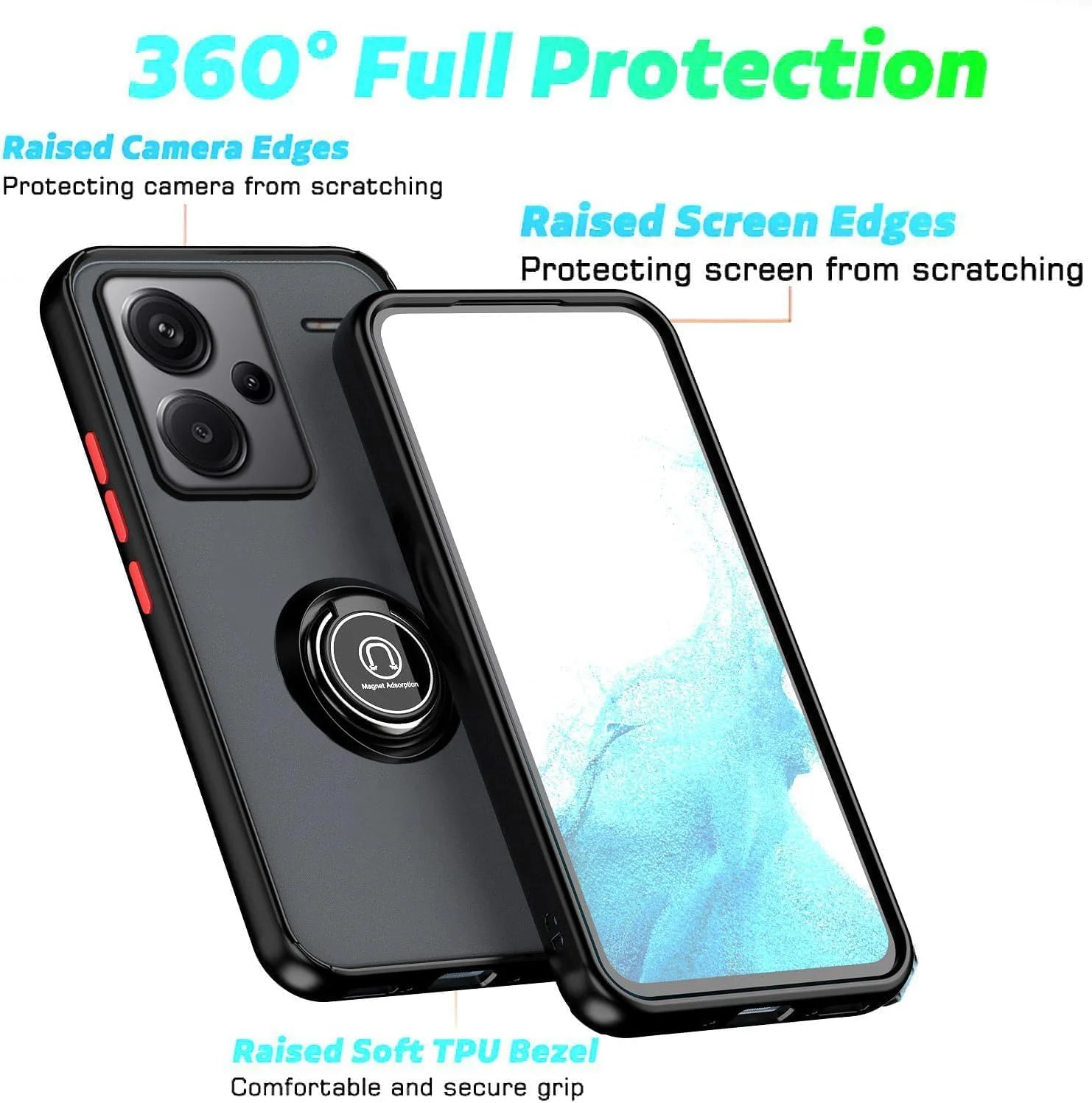 قاب گوشی شیائومی ردمی نوت 13 پرو پلاس 5G، کاور محافظ آهنربایی با حلقه و پایه تاشو، قاب مات و یخزده، سبک وزن با قابلیت جذب شوک در سطح نظامی برای ردمی نوت 13 پرو پلاس 5G (آبی) قاب گوشی شیائومی ردمی نوت 13 پرو پلاس 5G، کاور محافظ آهنربایی با حلقه و پایه تاشو، قاب مات و یخزده، سبک وزن با قابلیت جذب شوک در سطح نظامی برای ردمی نوت 13 پرو پلاس 5G (آبی)