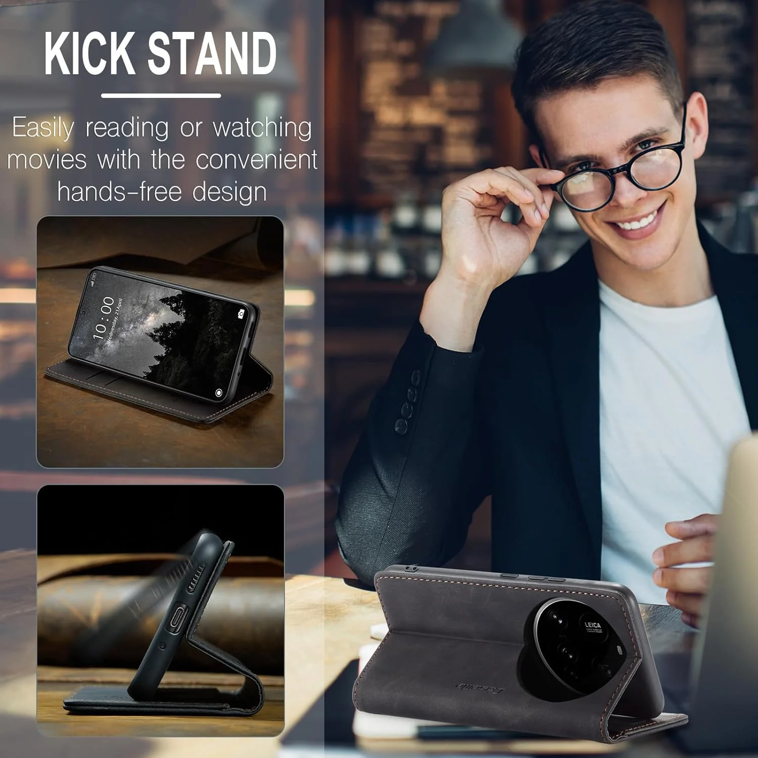 کیف محافظ گوشی شیائومی 15 اولترا، کاور چرمی PU تاشو، کیف پول مغناطیسی، دارای استند و جای کارت، مشکی کیف محافظ گوشی شیائومی 15 اولترا، کاور چرمی PU تاشو، کیف پول مغناطیسی، دارای استند و جای کارت، مشکی