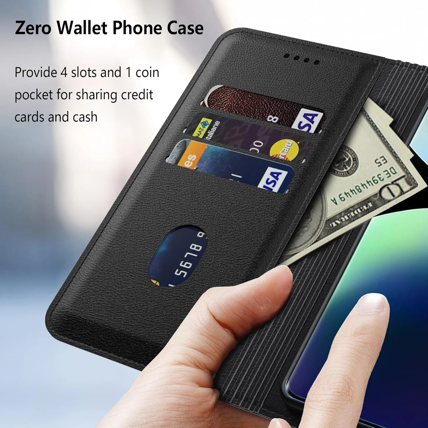 کیف پول چرمی ممتاز برای گوشی شیائومی ردمی نوت 14 پرو+ 5G، دارای جای کارت، قفل مغناطیسی، پایه تاشو، مقاوم در برابر ضربه، سازگار با گوشی ردمی نوت 14 پرو پلاس - مشکی