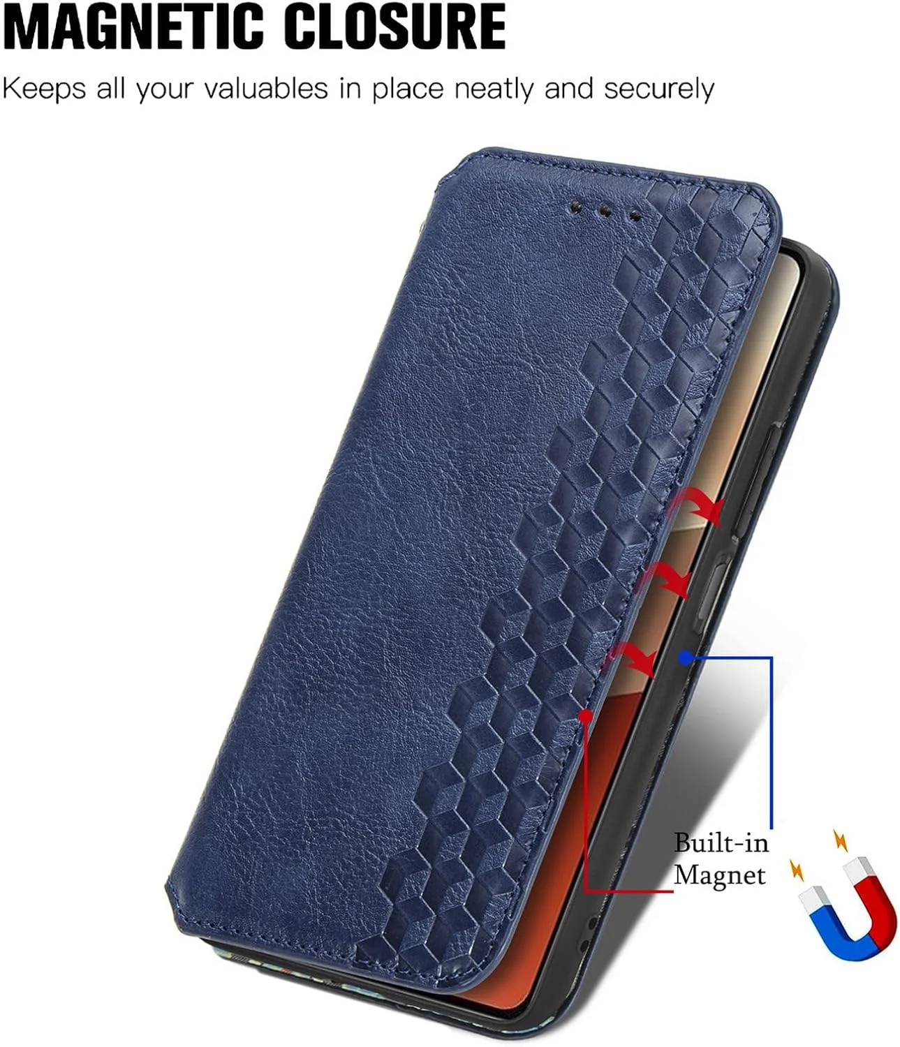 کیف پول چرمی تاشو OIATROE مناسب برای گوشی شیائومی ردمی نوت 13 4G - آبی