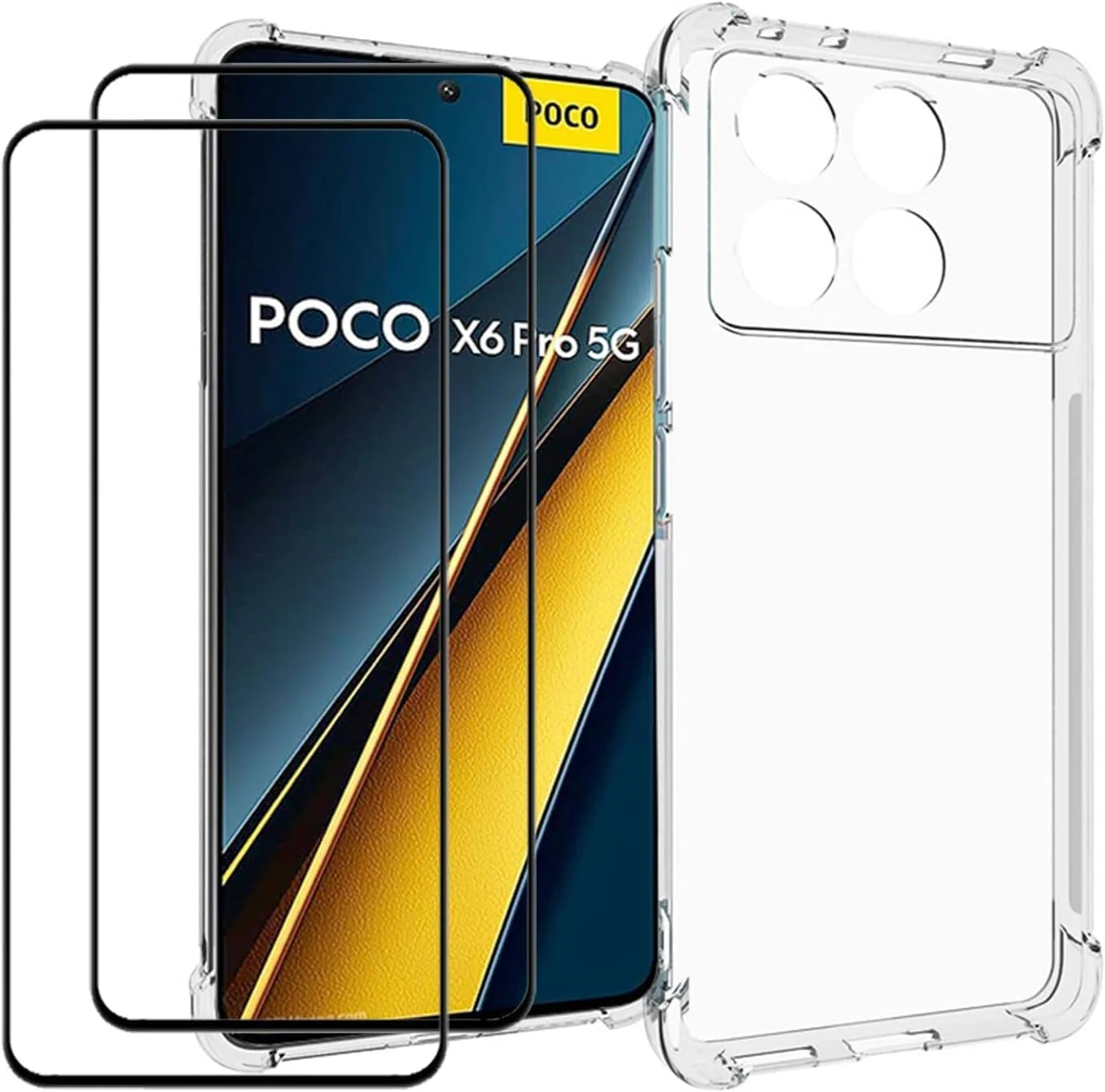 کاور محافظ گوشی شیائومی پوکو X6 پرو 5G به همراه محافظ صفحه نمایش (2 عدد) - بامپر نرم TPU با قابلیت جذب شوک و گوشه های تقویت شده - کاور محافظ شفاف کاور محافظ گوشی شیائومی پوکو X6 پرو 5G به همراه محافظ صفحه نمایش (2 عدد) - بامپر نرم TPU با قابلیت جذب شوک و گوشه های تقویت شده - کاور محافظ شفاف