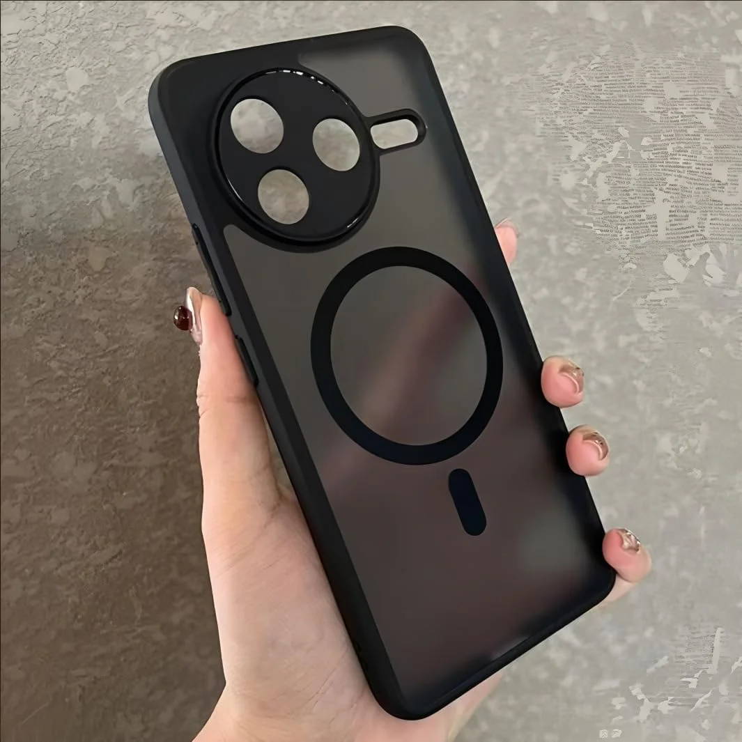 قاب مغناطیسی برای شیائومی پوکو F7 پرو | سازگار با MagSafe | مقاوم در برابر ضربه و خط و خش با استاندارد نظامی - محافظت ضد اثر انگشت برای شیائومی پوکو F7 پرو، مات نیمه شفاف قاب مغناطیسی برای شیائومی پوکو F7 پرو | سازگار با MagSafe | مقاوم در برابر ضربه و خط و خش با استاندارد نظامی - محافظت ضد اثر انگشت برای شیائومی پوکو F7 پرو، مات نیمه شفاف