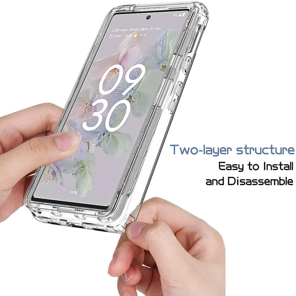 کاور محافظ ۳۶۰ درجه XINNI برای گوگل پیکسل 6a، ضد ضربه با محافظ صفحه نمایش داخلی، پوشش بیرونی مقاوم و کریستالی کاور محافظ ۳۶۰ درجه XINNI برای گوگل پیکسل 6a، ضد ضربه با محافظ صفحه نمایش داخلی، پوشش بیرونی مقاوم و کریستالی