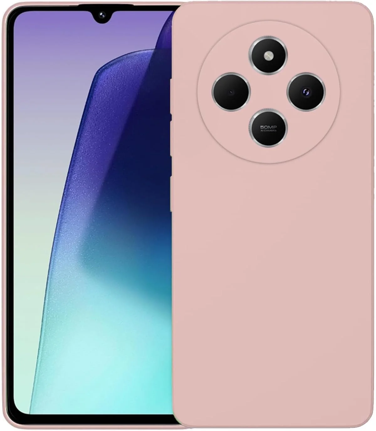 قاب محافظ باریک گوشی شیائومی ردمی 14C، کاور سیلیکونی با محافظت از دوربین، داخلی نرم و انعطاف پذیر (صورتی، برای 14C)