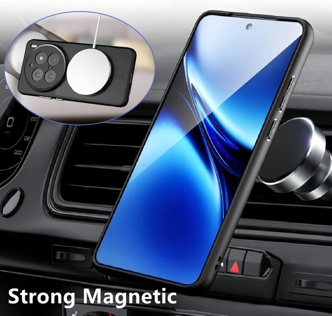 قاب مغناطیسی برای شیائومی پوکو F7 پرو | سازگار با MagSafe | مقاوم در برابر ضربه و خط و خش با استاندارد نظامی - محافظت ضد اثر انگشت برای شیائومی پوکو F7 پرو، مات نیمه شفاف