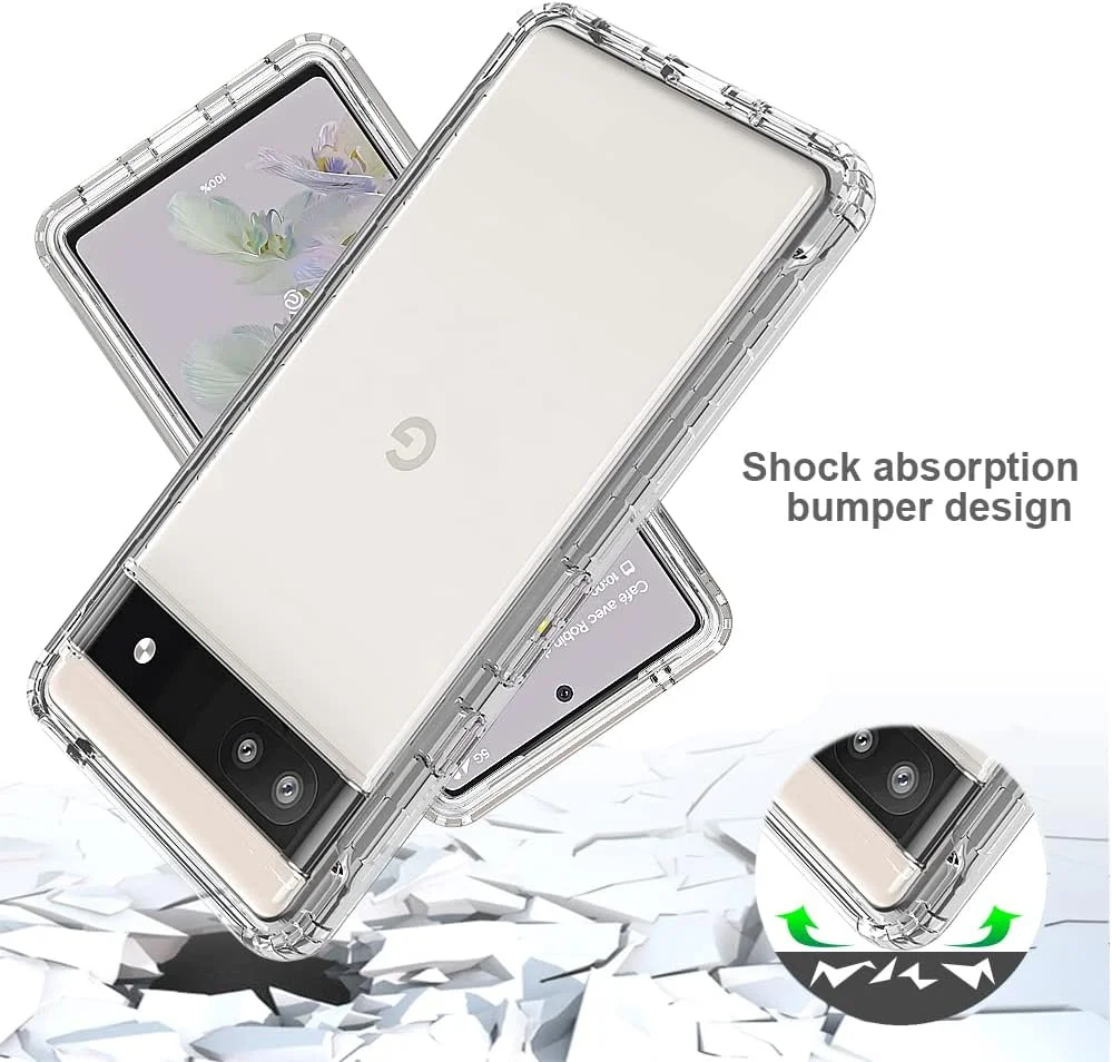 کاور محافظ ۳۶۰ درجه XINNI برای گوگل پیکسل 6a، ضد ضربه با محافظ صفحه نمایش داخلی، پوشش بیرونی مقاوم و کریستالی کاور محافظ ۳۶۰ درجه XINNI برای گوگل پیکسل 6a، ضد ضربه با محافظ صفحه نمایش داخلی، پوشش بیرونی مقاوم و کریستالی