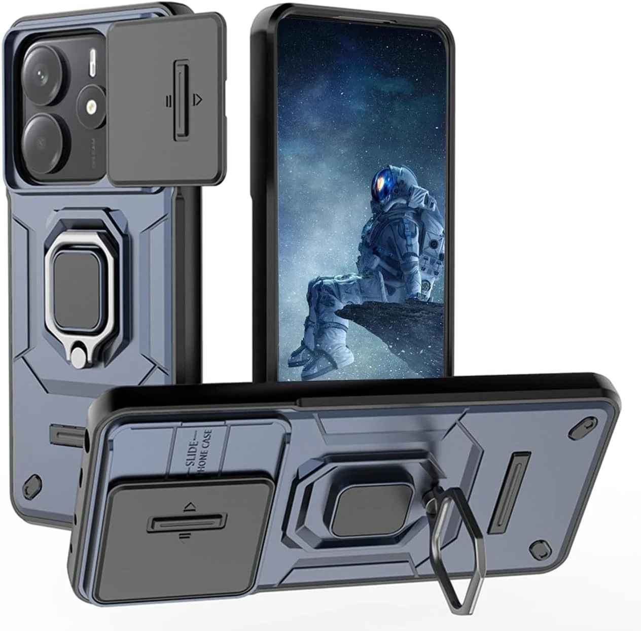 قاب محافظ گوشی شیائومی ردمی نوت 14 5G با پوشش دوربین و استند انگشتی چرخان 360 درجه، پشت سخت PC و ضربه گیر نرم TPU سیلیکونی، قاب محافظ ضد ضربه، آبی قاب محافظ گوشی شیائومی ردمی نوت 14 5G با پوشش دوربین و استند انگشتی چرخان 360 درجه، پشت سخت PC و ضربه گیر نرم TPU سیلیکونی، قاب محافظ ضد ضربه، آبی