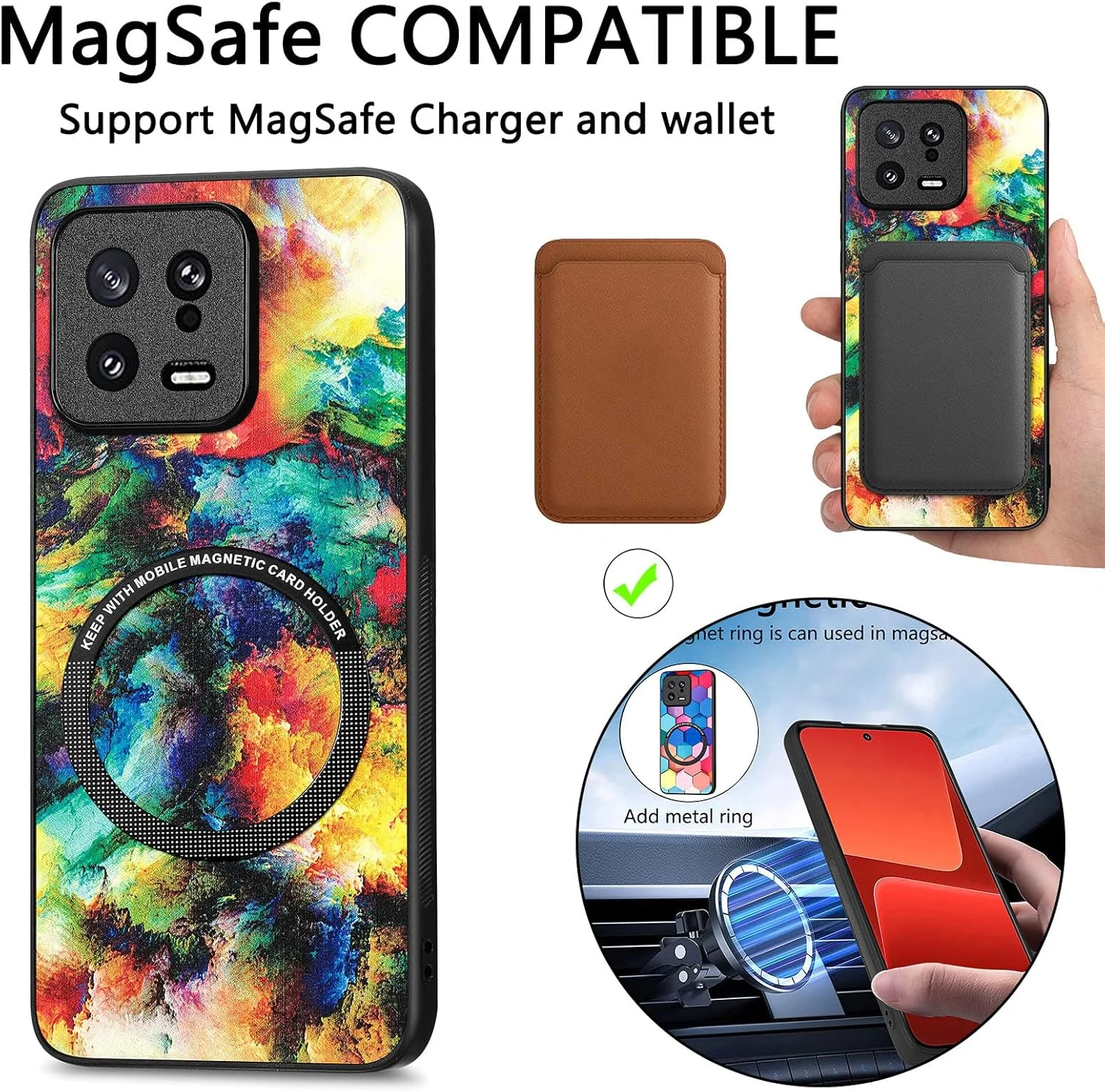 قاب محافظ چرمی PU و PC برای گوشی شیائومی 13 تی / 13 تی پرو، محافظ باریک و ضد ضربه، قاب مات بادوام و ضد لغزش (01)