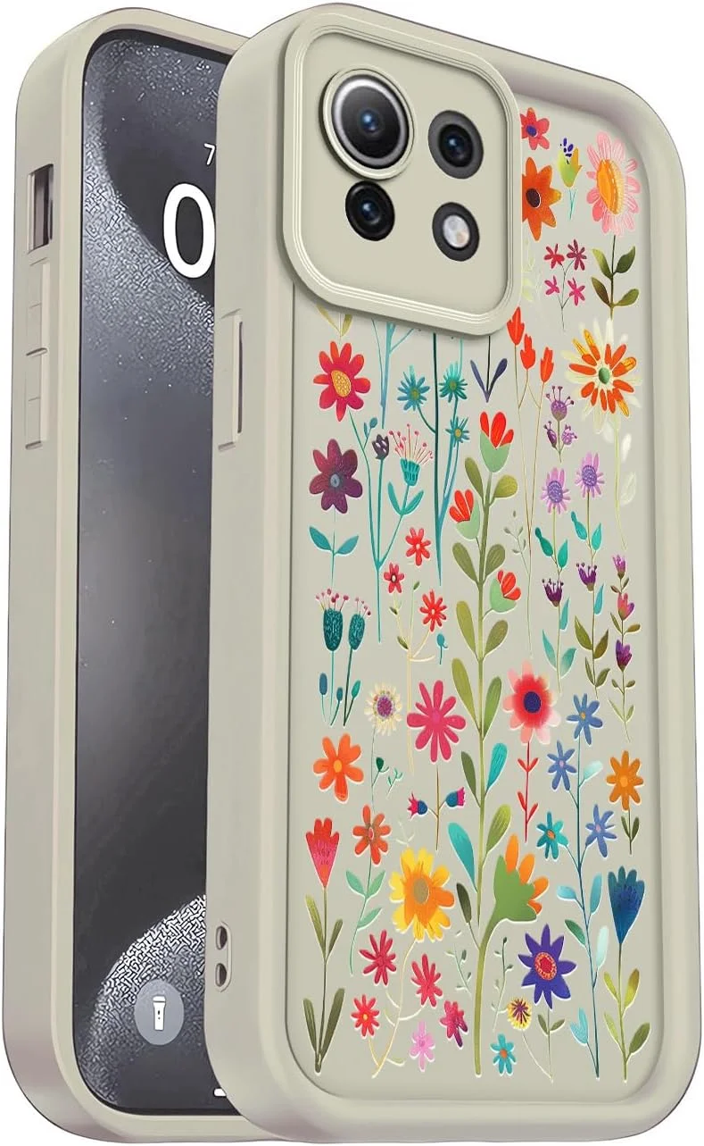 قاب محافظ سیلیکونی سبک و نازک با طراحی نرم و محافظت از دوربین، ضد ضربه و بسیار نازک مناسب برای گوشی شیائومی می 11 لایت 4G/5G/5G NE (سفید، طرح گل) قاب محافظ سیلیکونی سبک و نازک با طراحی نرم و محافظت از دوربین، ضد ضربه و بسیار نازک مناسب برای گوشی شیائومی می 11 لایت 4G/5G/5G NE (سفید، طرح گل)