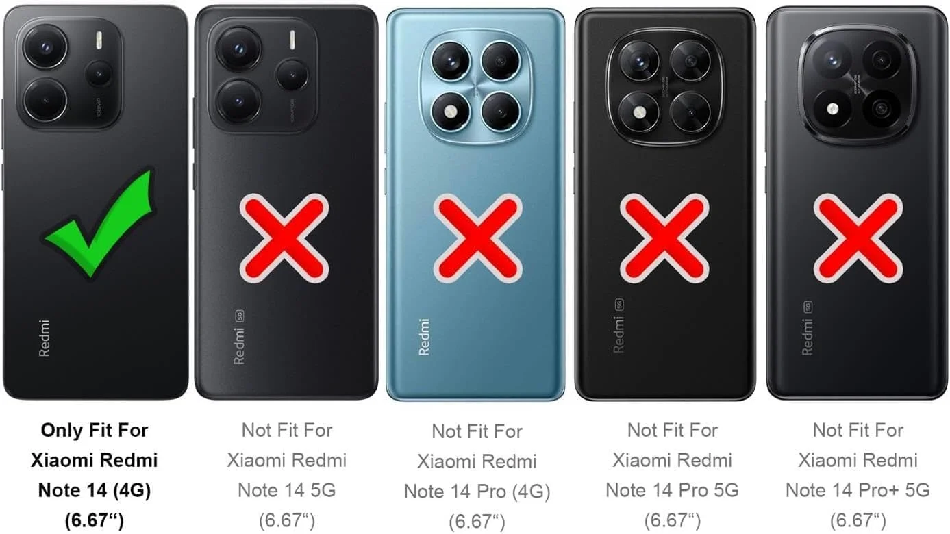 کاور محافظ گوشی شیائومی ردمی نوت 14، کاور نرم و شفاف سیلیکونی TPU با محافظت از دوربین، ضد ضربه و انعطاف پذیر مناسب برای ردمی نوت 14 4G