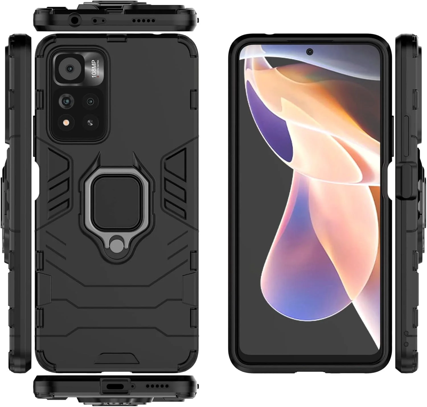 کاور محافظ هایبرید ضد ضربه و مقاوم با پایه تاشو مناسب برای گوشی شیائومی ردمی نوت 11 پرو 5G / نوت 11 پرو پلاس، مشکی کاور محافظ هایبرید ضد ضربه و مقاوم با پایه تاشو مناسب برای گوشی شیائومی ردمی نوت 11 پرو 5G / نوت 11 پرو پلاس، مشکی