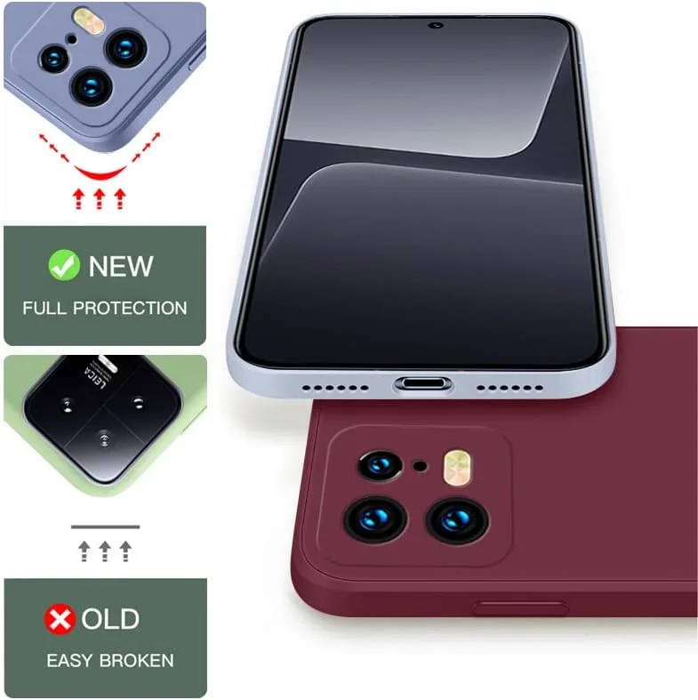 قاب سیلیکونی برای شیائومی 13 5G، قاب محافظ ژلهای لاستیکی مایع با روکش داخلی میکروفیبر نرم، محافظ باریک و ضد ضربه برای شیائومی Mi 13 (مشکی) قاب سیلیکونی برای شیائومی 13 5G، قاب محافظ ژلهای لاستیکی مایع با روکش داخلی میکروفیبر نرم، محافظ باریک و ضد ضربه برای شیائومی Mi 13 (مشکی)