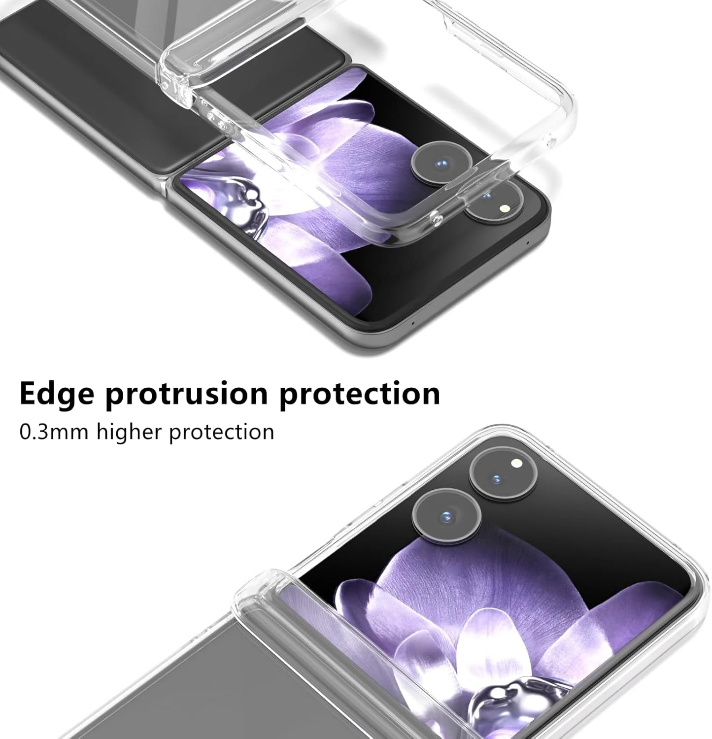 کاور شفاف Gruattreay سازگار با گوشی شیائومی Mi MIX Flip 2024 با محافظت از لولا، [مقاوم در برابر زرد شدن] [ضد اثر انگشت و روغن] [فوق العاده نازک و تاشو آزاد]