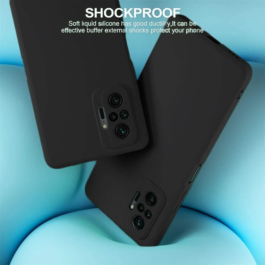 قاب محافظ گوشی EMODIL مناسب برای شیائومی Redmi Note 10 Pro/Note 10 Pro Max - مشکی، باریک، پوشش پشتی نرم TPU - سیلیکون انعطاف پذیر - پوشش مات - ضد لغزش