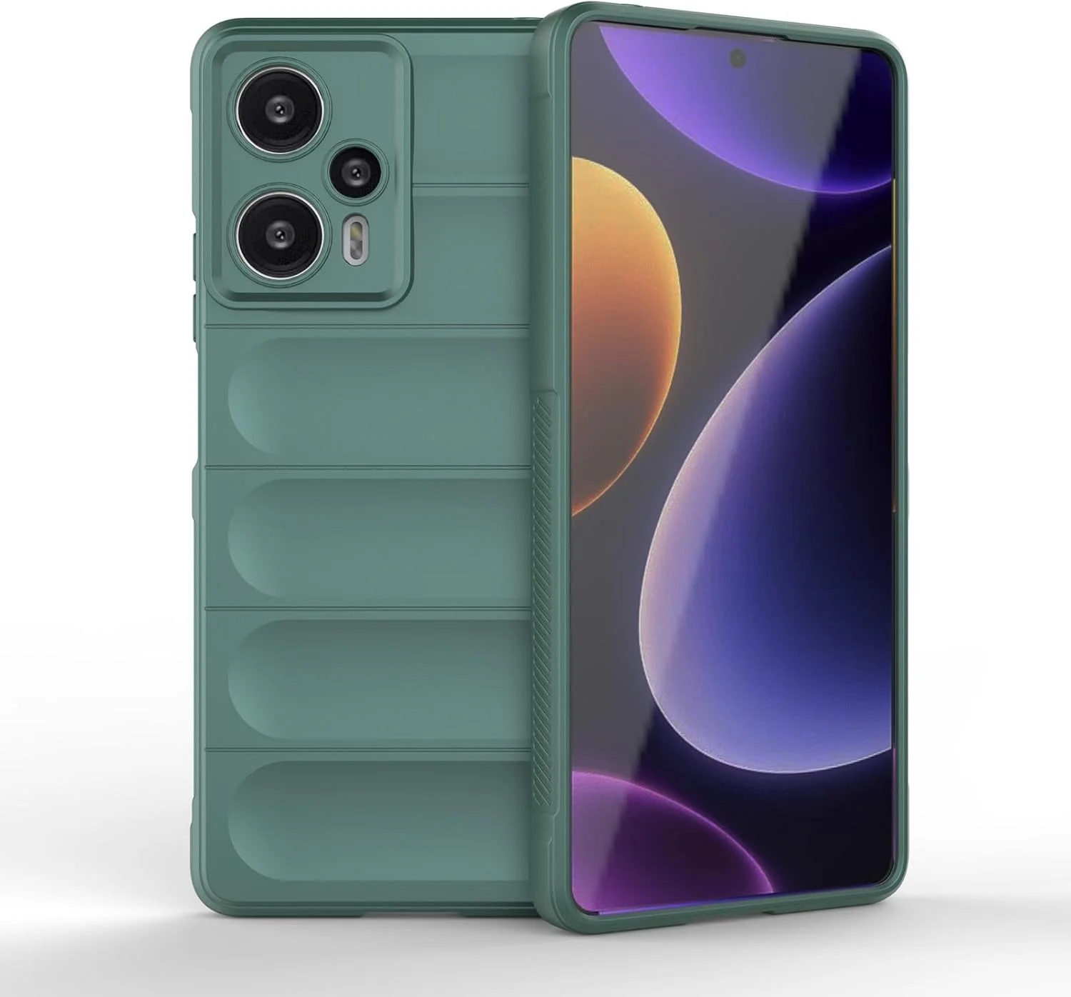 کاور سیلیکونی محافظ گوشی شیائومی پوکو F5 5G / ردمی نوت 12 توربو 5G، ضد ضربه و ضد خش، دارای پوشش داخلی نرم میکروفایبر (سبز)