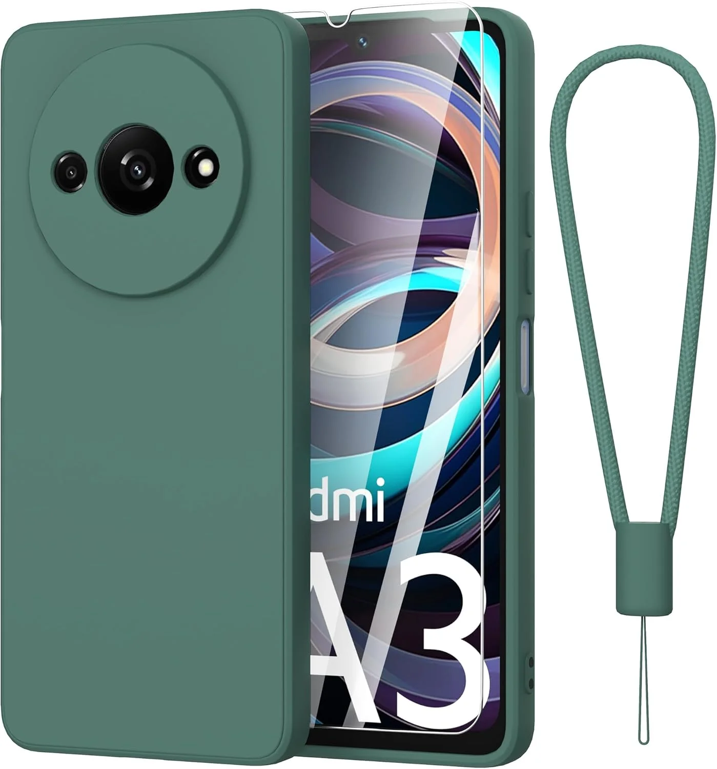 قاب سیلیکونی برای گوشی شیائومی ردمی A3 4G به همراه یک محافظ صفحه نمایش شیشه ای حرارت دیده، کاور گوشی نرم، ضد ضربه، ضد گرد و غبار و ضد لغزش برای شیائومی ردمی A3 4G - سبز قاب سیلیکونی برای گوشی شیائومی ردمی A3 4G به همراه یک محافظ صفحه نمایش شیشه ای حرارت دیده، کاور گوشی نرم، ضد ضربه، ضد گرد و غبار و ضد لغزش برای شیائومی ردمی A3 4G - سبز